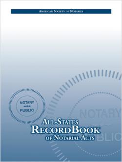 ASN All-States Notary Recordbook - Wisconsin